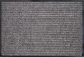 фото Коврик придверный ворс резиновая основа 80*120 2-х полосный серый