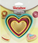 фото Формы для печенья пластиковые 4шт Metaltex Сердце 25.91.22