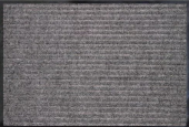 фото Коврик придверный ворс резиновая основа 50*80 2-х полосный серый