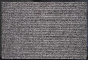 фото Коврик придверный ворс резиновая основа 40*60 2-х полосный серый