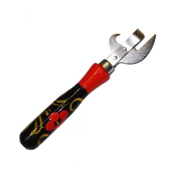 фото Нож консервный с деревянной ручкой Хохлома