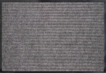 фото Коврик придверный ворс резиновая основа 60*90 2-х полосный серый
